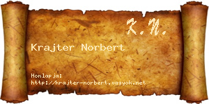 Krajter Norbert névjegykártya